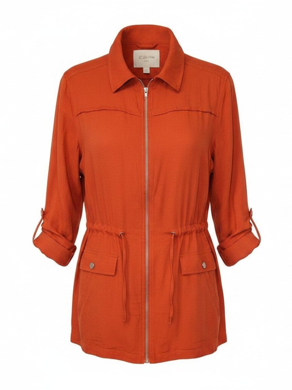 C Est 1946 Rust Front Zipper Drawstring Jacket M
